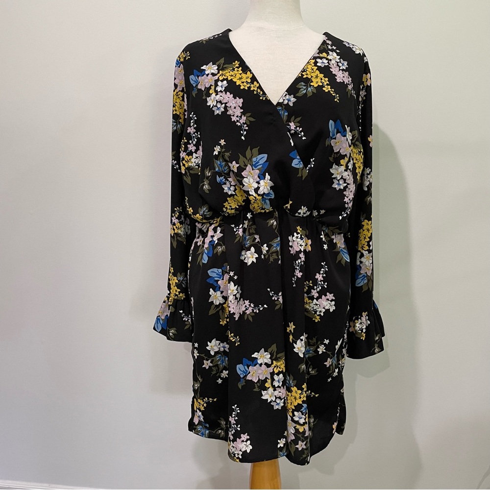 Black tape floral dress